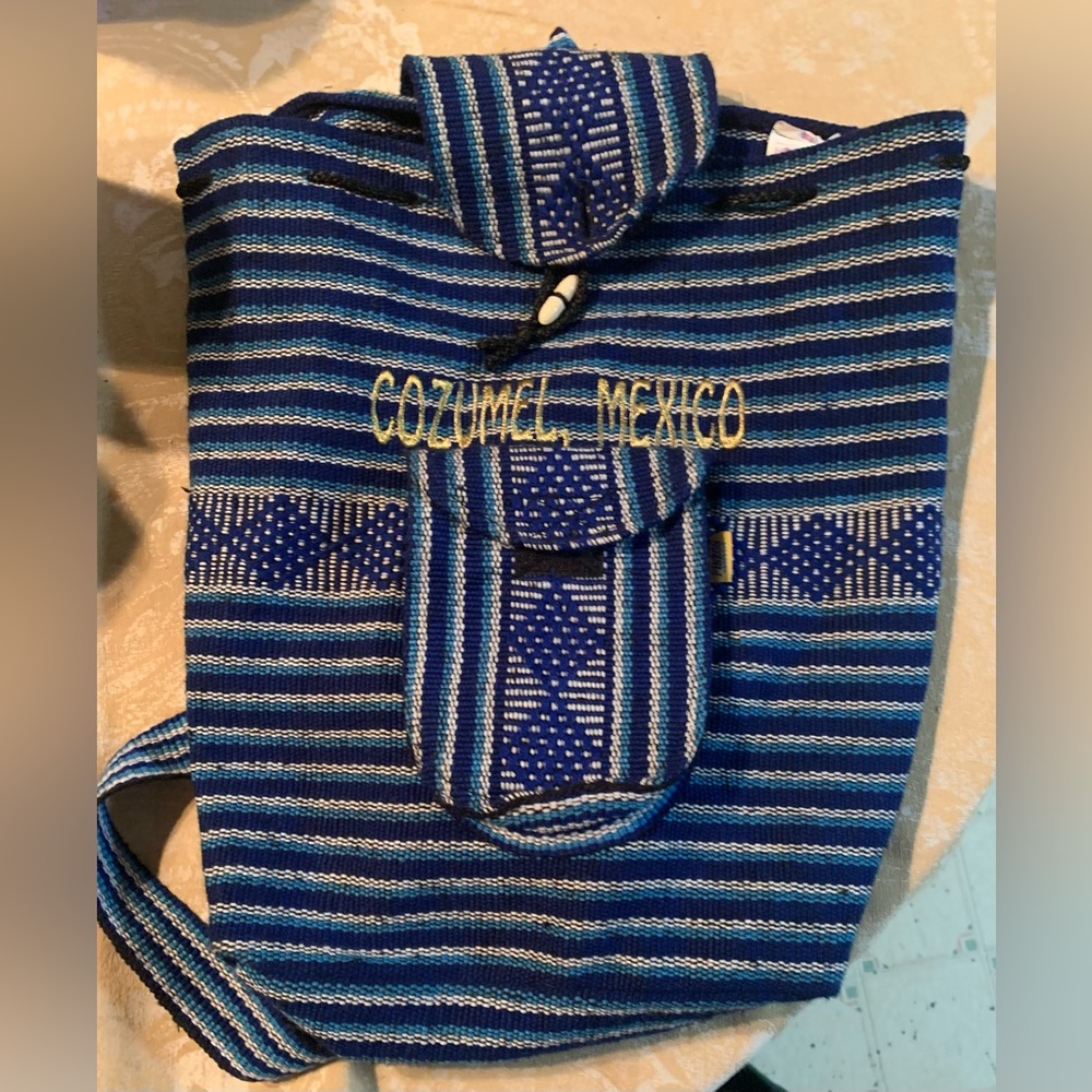 Pinzon Cozumel Mexico Large Backpack Made In Mexico. 16” length, 15” width